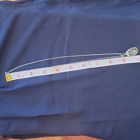 18 " inch Silver chain with Abolone and 7 CZs! Beautiful! - Picture 6 of 10